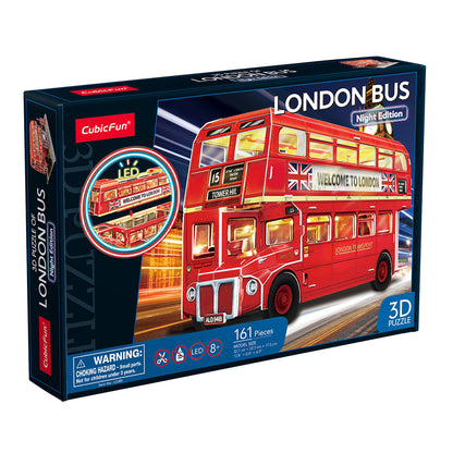 CubicFun London Bus Night Edition with LED Lighting 3D Puzzle CFL538 – built model view 2