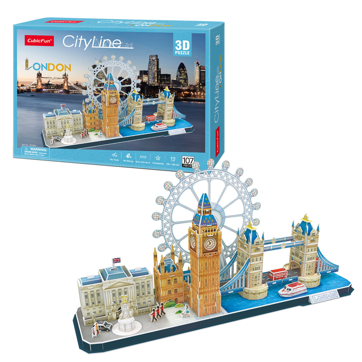 CubicFun London CityLine 3D Puzzle CFMC253 – box and built model