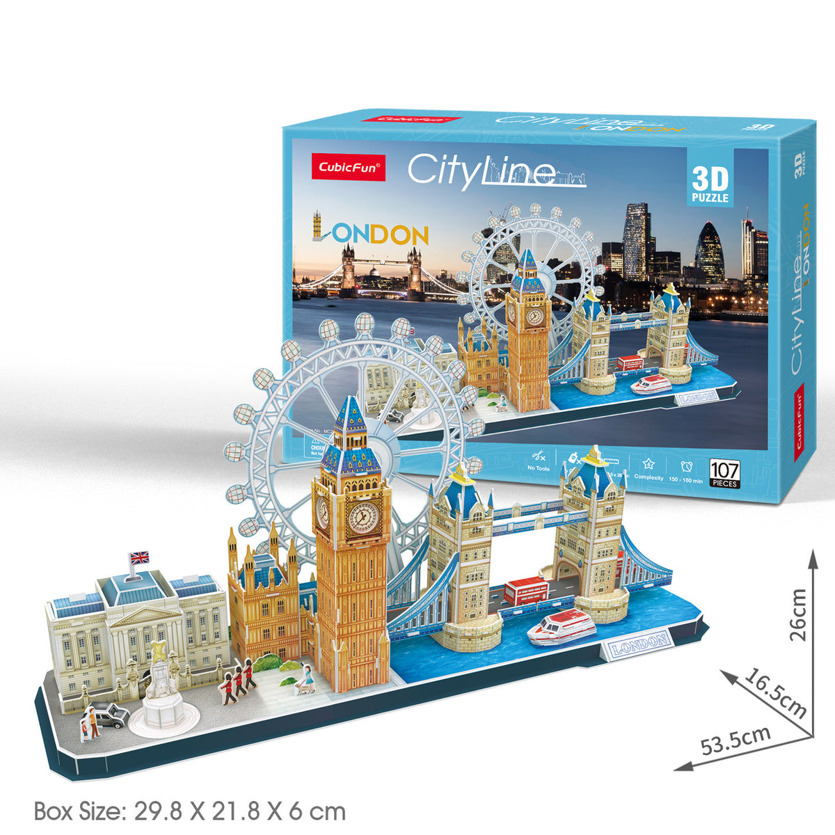 CubicFun London CityLine 3D Puzzle CFMC253 – built model view 3