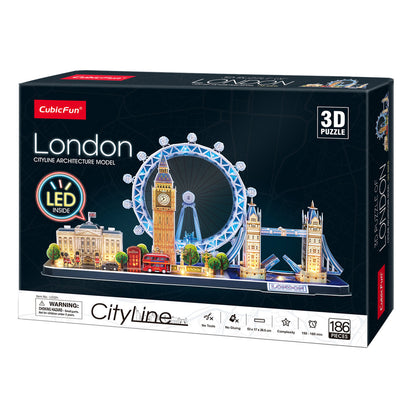 CubicFun London CityLine with LED Lighting 3D Puzzle CFL532 – built model view 2