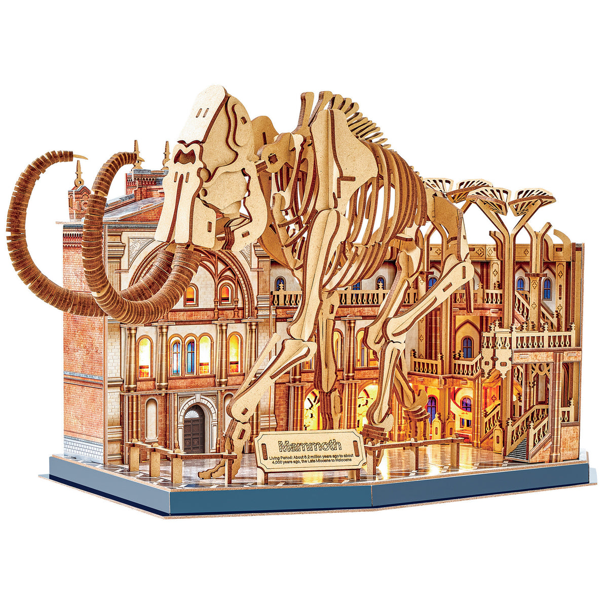 CubicFun Museum Mammoth with LED Lighting 3D Puzzle CFL547 – built model view 2