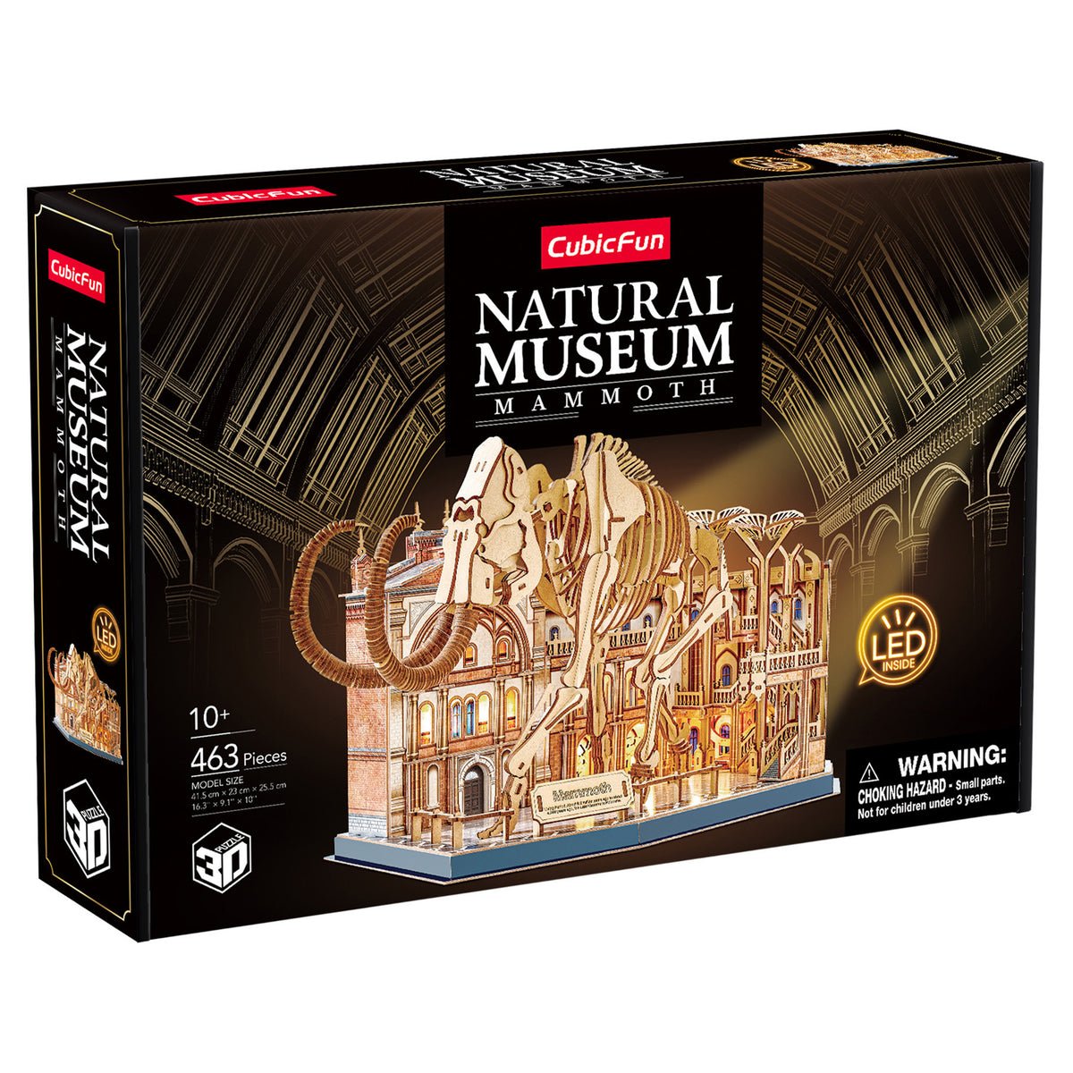 CubicFun Museum Mammoth with LED Lighting 3D Puzzle CFL547 – built model view 3