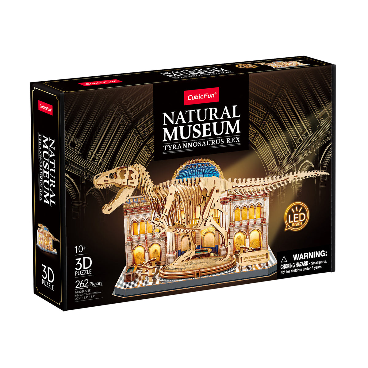 CubicFun Museum Tyrannosaurus Rex with LED Lighting 3D Puzzle CFL546 – built model view 3