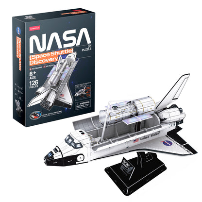 CubicFun NASA Space Shuttle Discovery 3D Puzzle CFDS1057 – box and built model