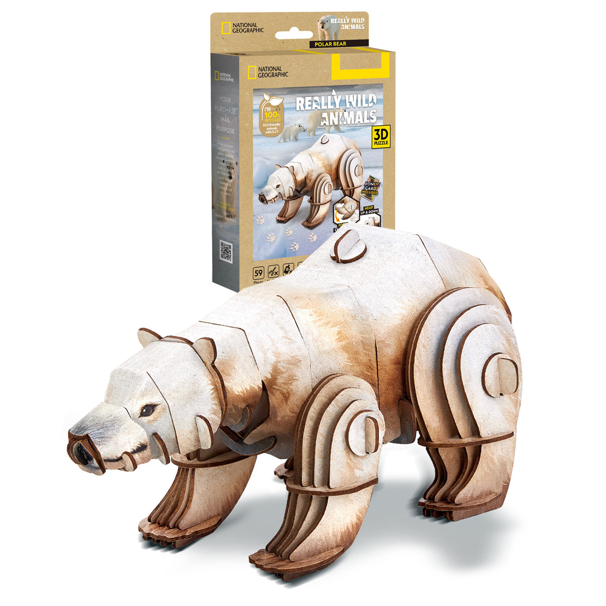 CubicFun Polar Bear 3D Puzzle CFDS1183 – box and built model