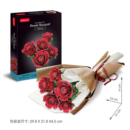 CubicFun Rose Flower Bouquet 3D Puzzle CFP865 – built model view 3