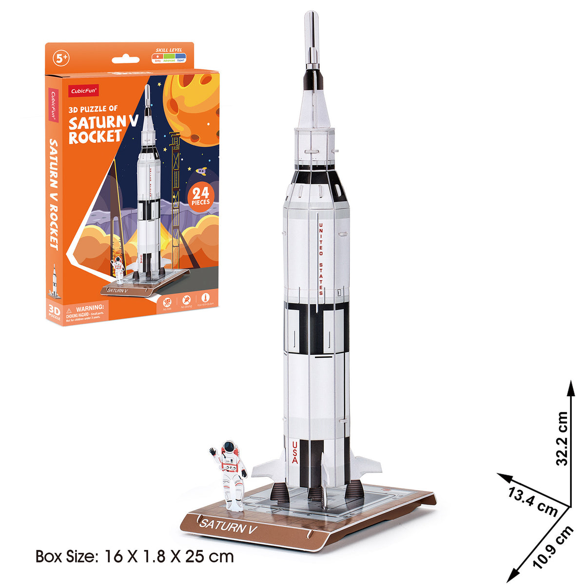 CubicFun Saturn V Rocket 3D Puzzle CFW3198 – built model view 4