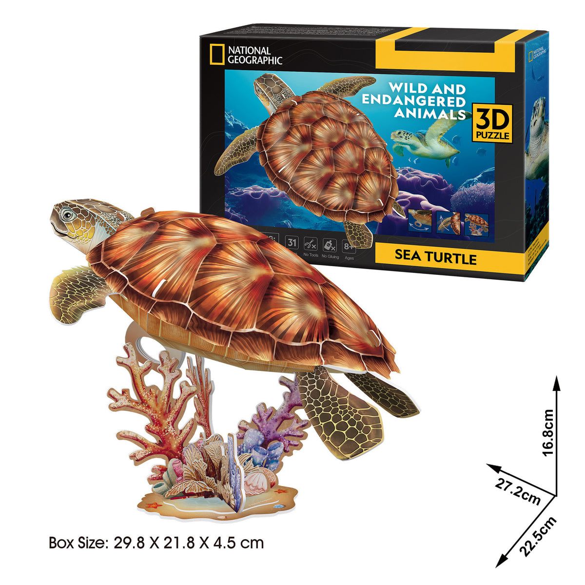 CubicFun Sea Turtle 3D Puzzle CFDS1080 – built model view 4