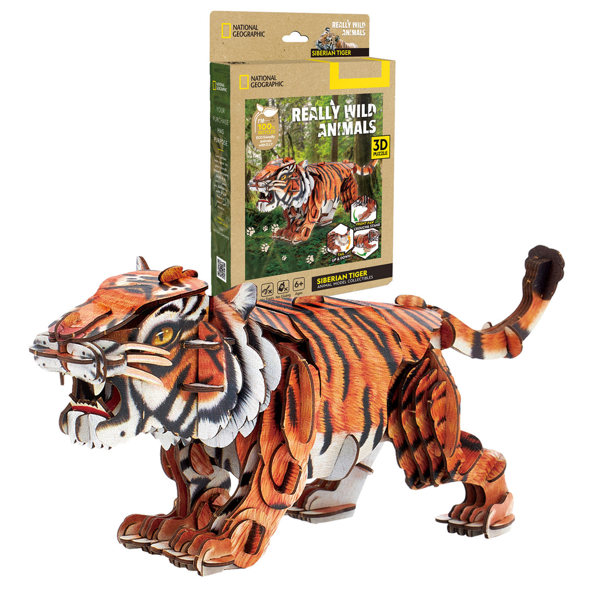 CubicFun Siberian Tiger 3D Puzzle CFDS1071 – box and built model