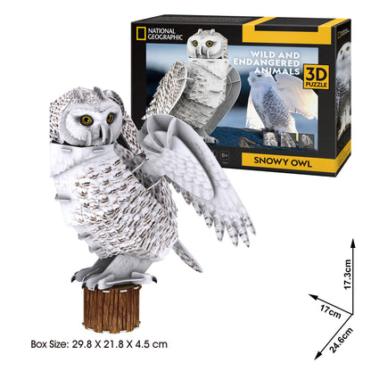 CubicFun Snowy Owl 3D Puzzle CFDS1079 – built model view 4