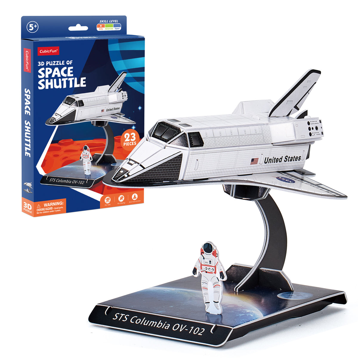 CubicFun Space Shuttle 3D Puzzle CFW3197 – box and built model