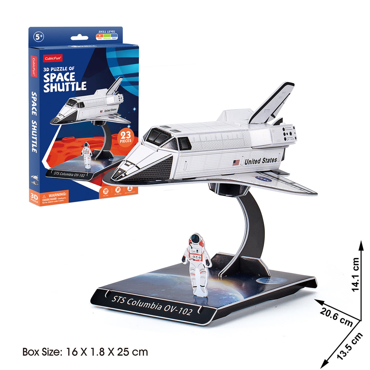 CubicFun Space Shuttle 3D Puzzle CFW3197 – built model view 4