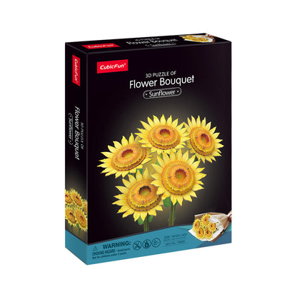 CubicFun Sunflower Flower Bouquet 3D Puzzle CFP866 – built model view 2
