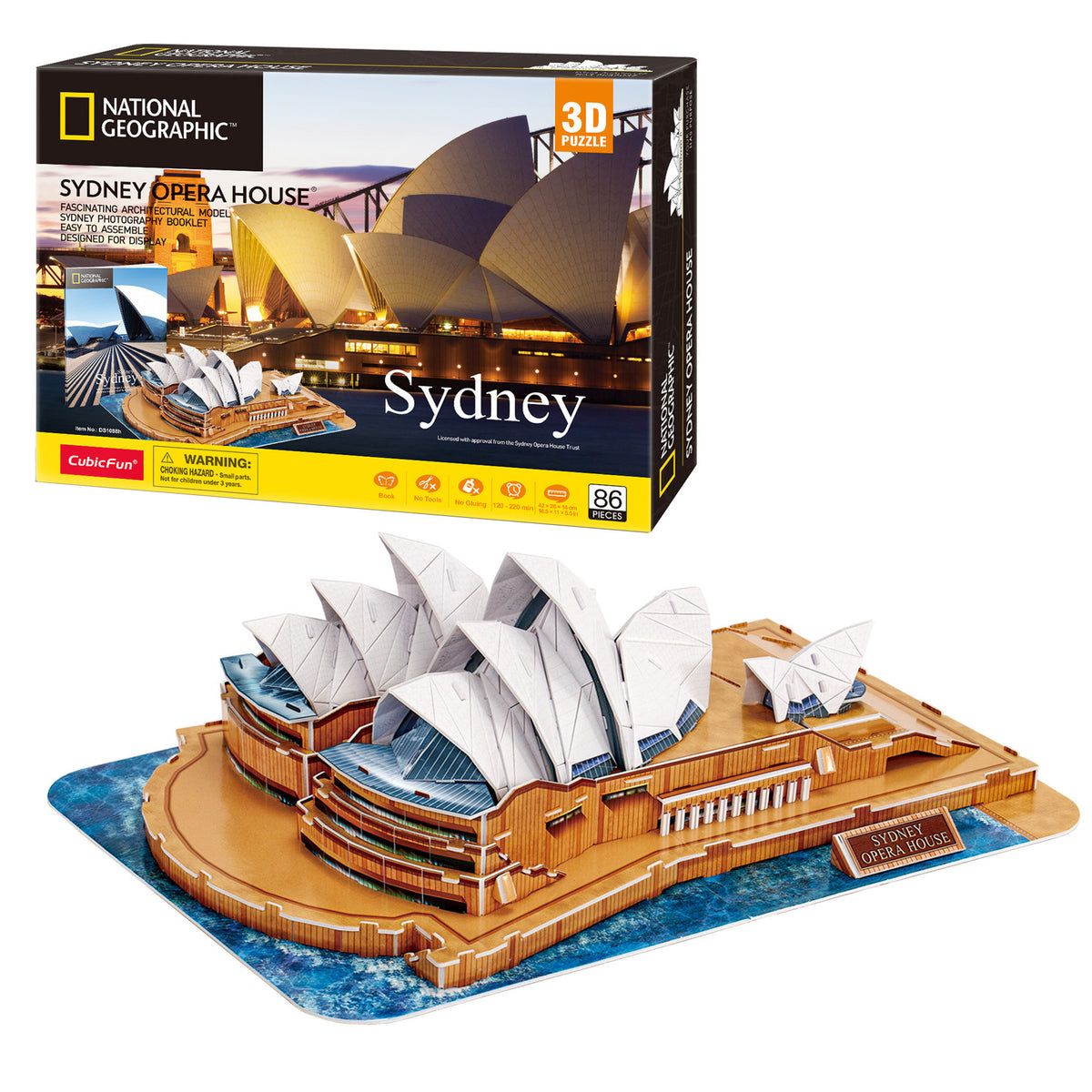 CubicFun Sydney Opera House 3D Puzzle CFDS1088 – box and built model