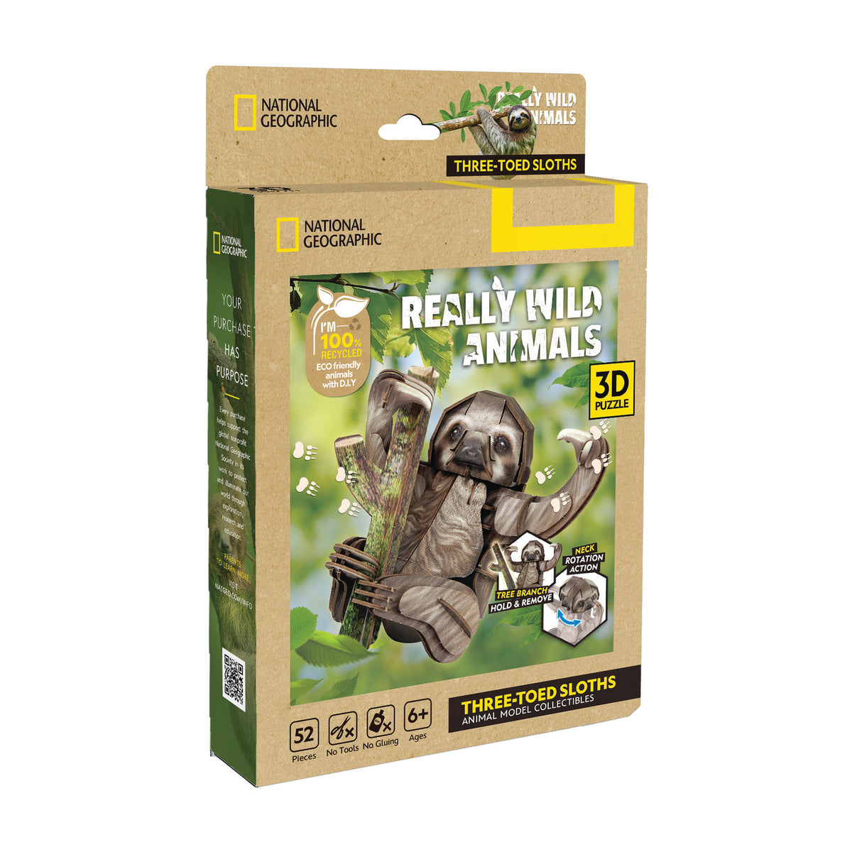 CubicFun Three-Toed Sloth 3D Puzzle CFDS1175 – built model view 3