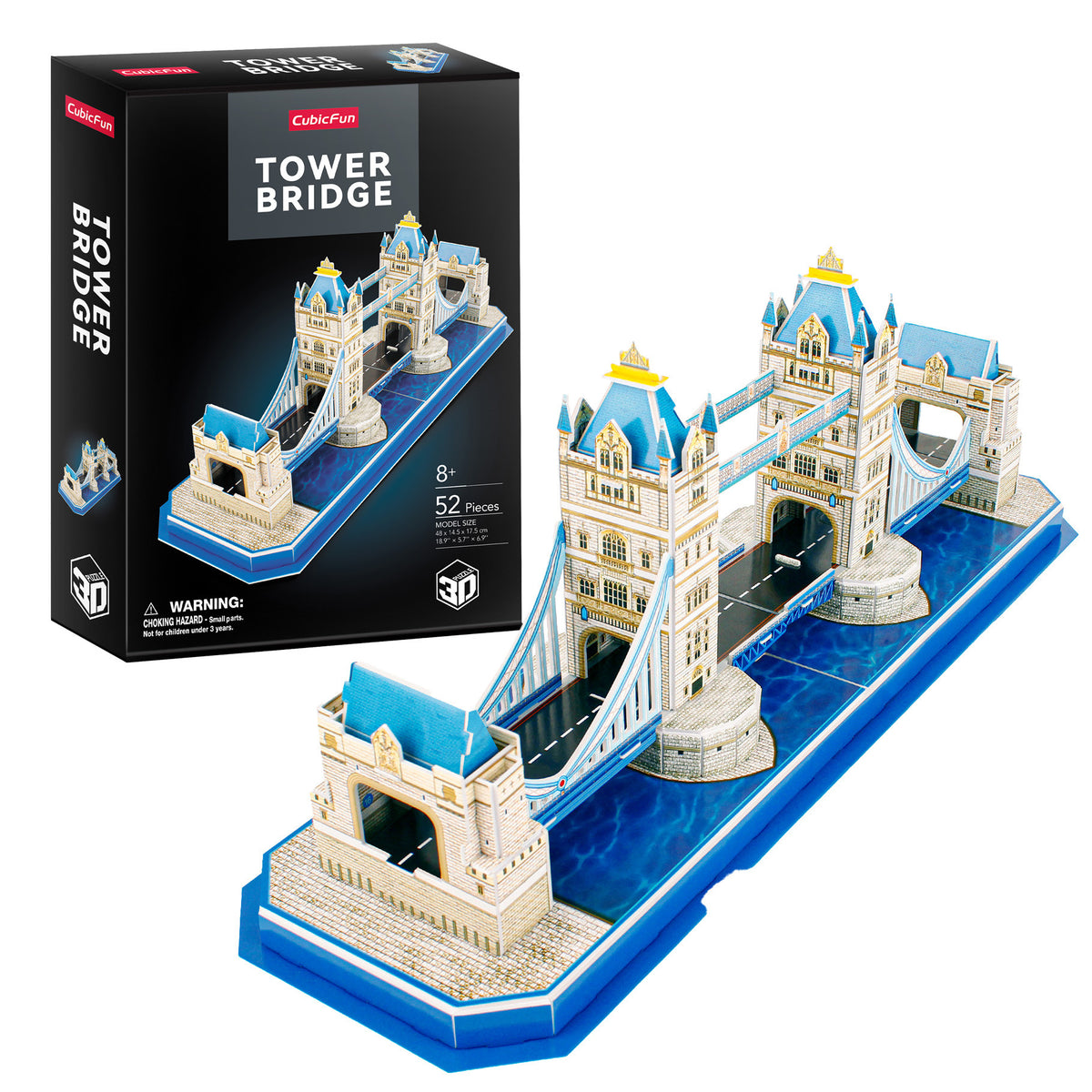 CubicFun Tower Bridge 3D Puzzle CFC238 – box and built model