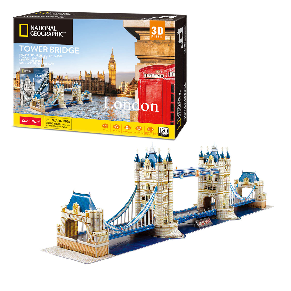 CubicFun Tower Bridge 3D Puzzle CFDS0978 – box and built model