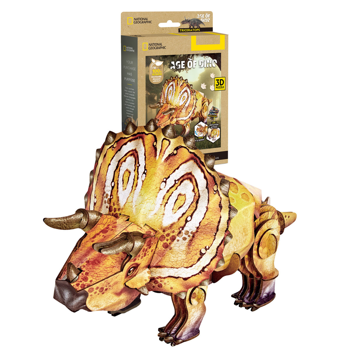 CubicFun Triceratops 3D Puzzle CFDS1196 – box and built model