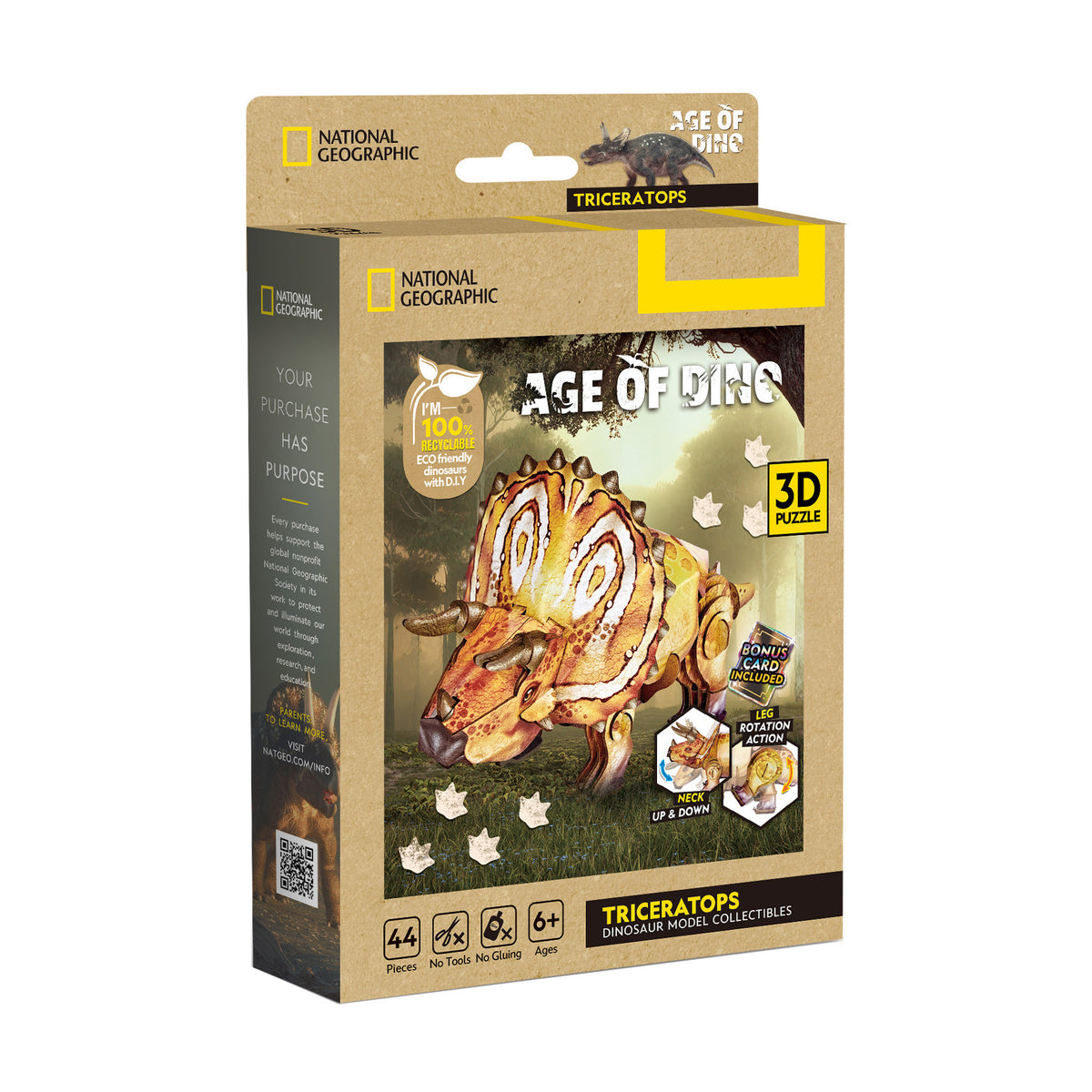 CubicFun Triceratops 3D Puzzle CFDS1196 – built model view 3