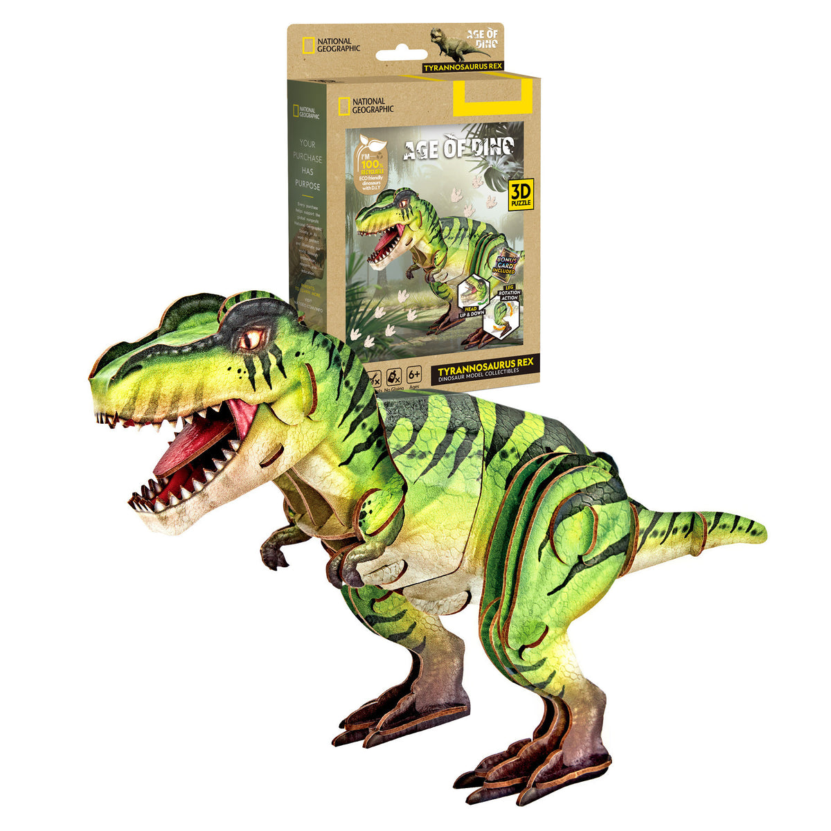 CubicFun Tyrannosaurus Rex 3D Puzzle CFDS1195 – box and built model