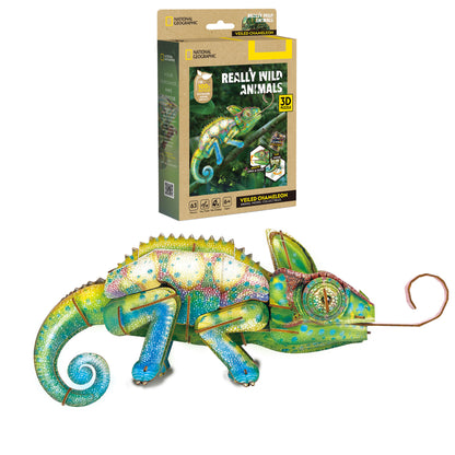 CubicFun Veiled Chameleon 3D Puzzle CFDS1186 – box and built model