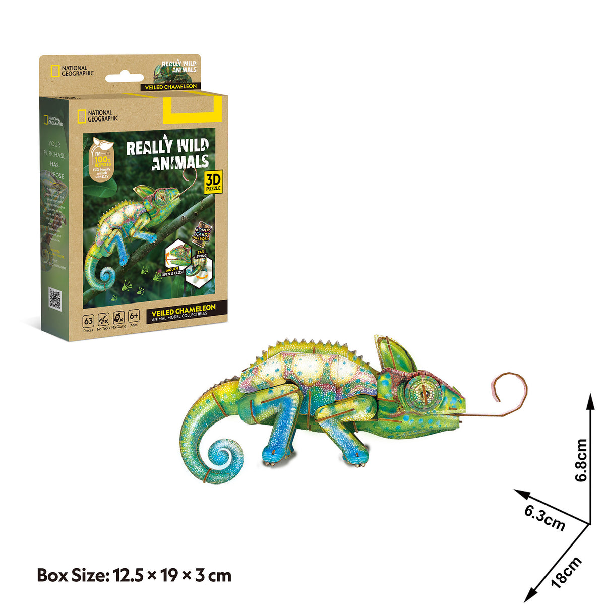 CubicFun Veiled Chameleon 3D Puzzle CFDS1186 – built model view 4
