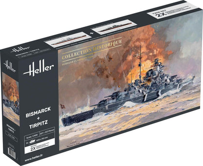 Heller 1/400 Bismarck & Tirpitz Twinset Model Kit 85078