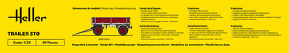 Heller 1/24 Trailer 3to Starter Kit Model Kit 57410