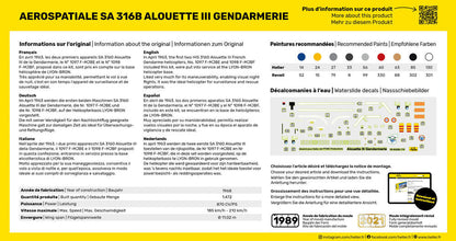 Heller 1/72 SA 316 Alouette III Gendarmerie Model Kit 80286