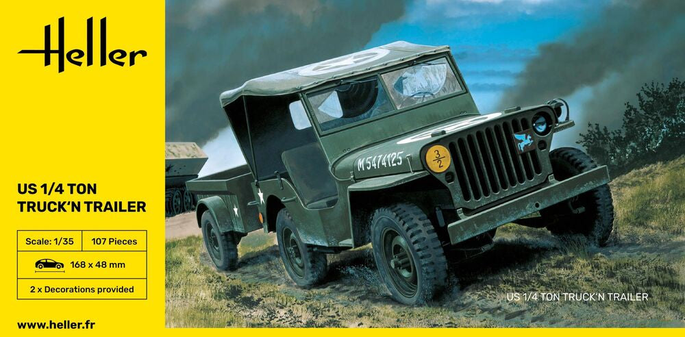 Heller US 1/4 Ton Truck 'n Trailer 1:35