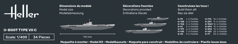 Heller STARTER KIT U-Boot Type VII C 1:400