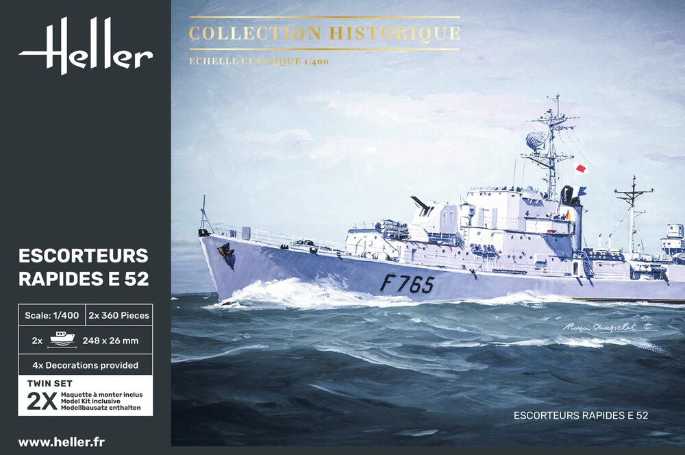 Heller 1/400 Escorteurs Rapides E52 French Frigate Model Kit 81094