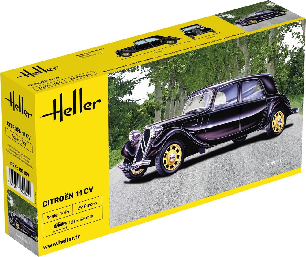 Heller 1/43 Citroen 11 CV Plastic Model Kit 80159