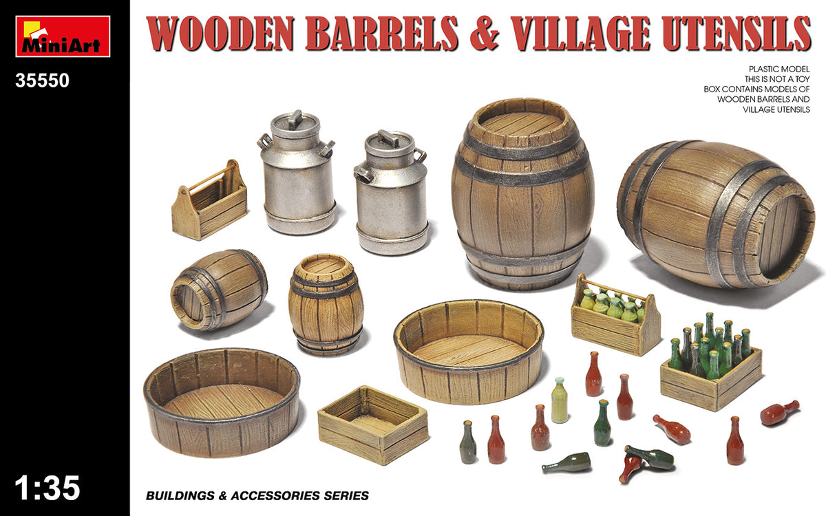 MiniArt Wooden Barrels & Village Utensils - 35550 box art