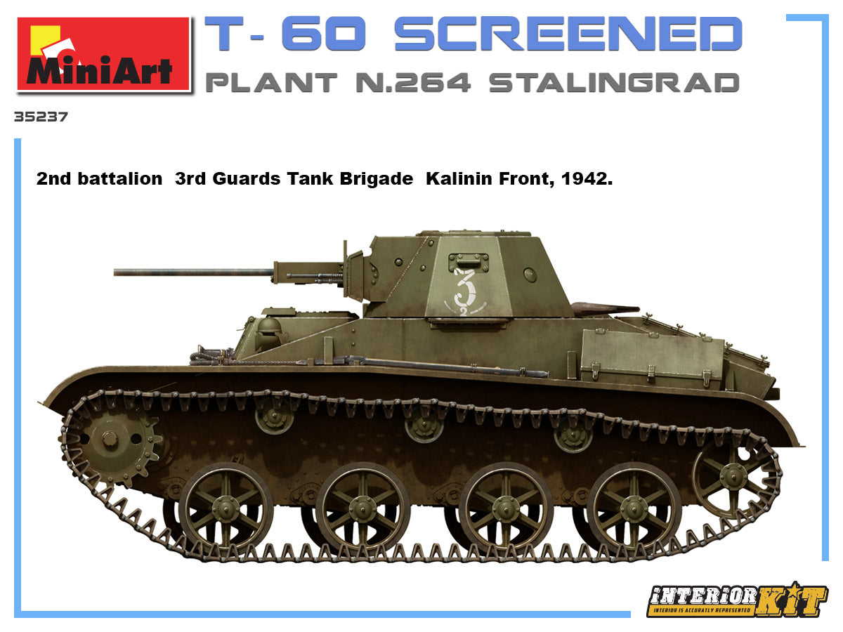 MiniArt 1/35 Military - T-60 Screened Plant 264 Stalingrad (IntKit) - 35237