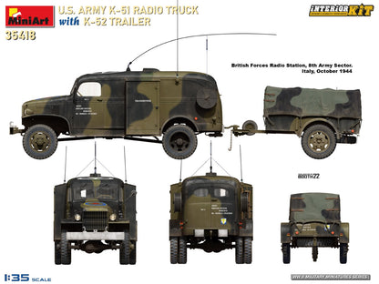 MiniArt 1/35 Military - US Army K-51 Radio Truck w/ K-52 Trailer - 35418