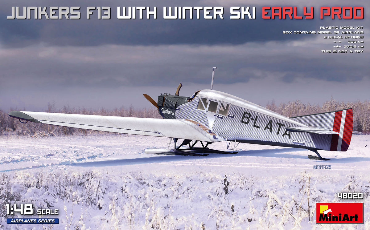 MiniArt Junkers F13 w/ Winter Ski, Early Prod - 48020 box art