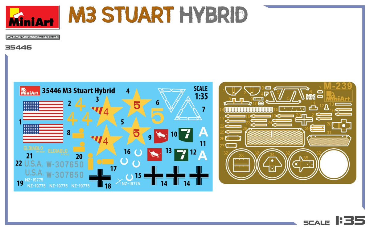 MiniArt 1/35 Military - M3 Stuart Hybrid - 35446
