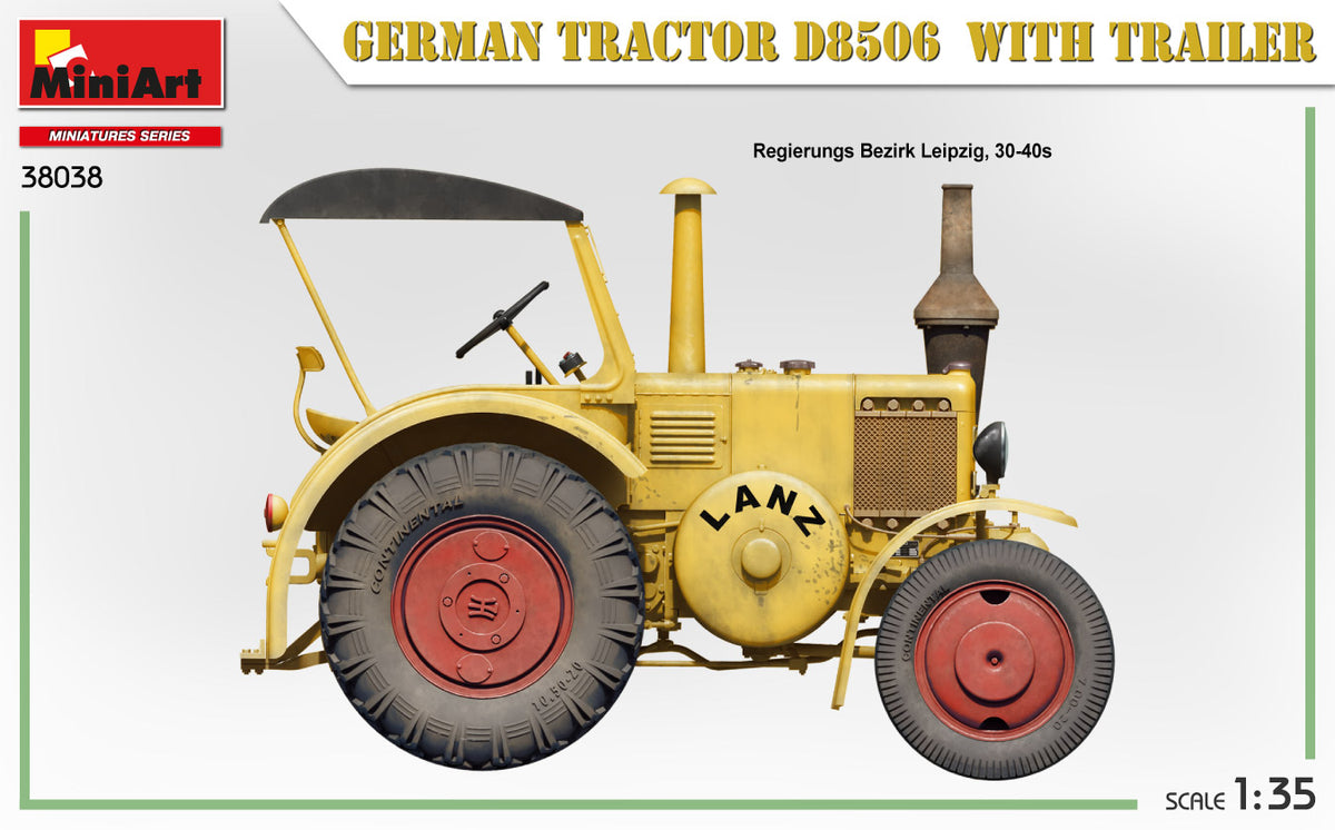 MiniArt 1/35 Vehicles - German Tractor D8506 with Trailer - 38038