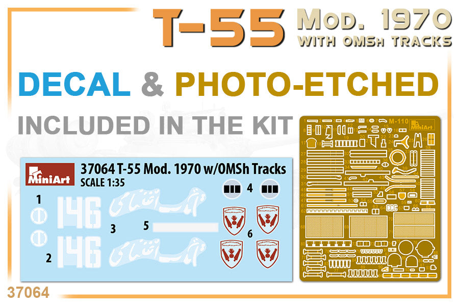 MiniArt 1/35 Military - T-55 Mod 1970 w/ OMsh Tracks - 37064
