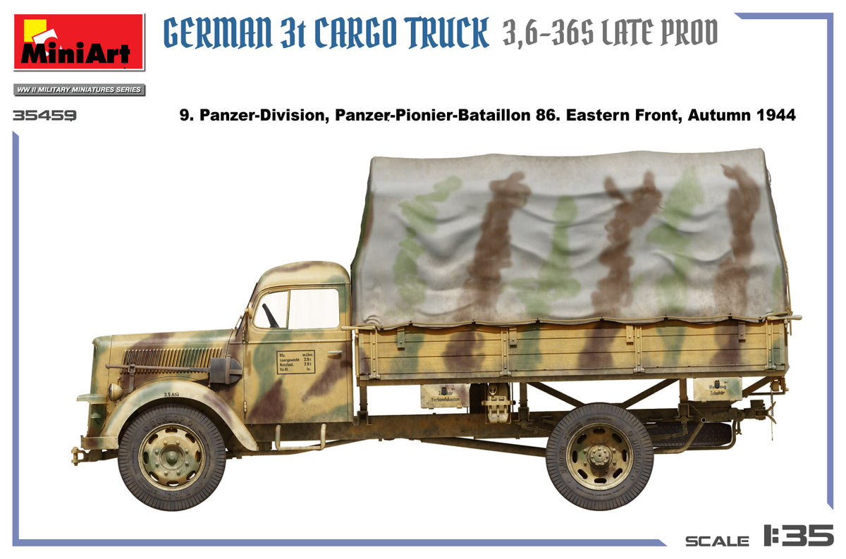 MiniArt 1/35 Military - German 3t Cargo Truck 3,6-36s Late Prod - 35459