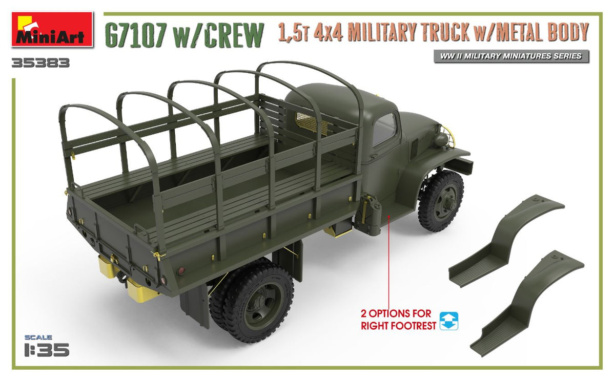 MiniArt 1/35 Military - G7107 w/Crew 4x4 Cargo Truck w/Metal Body - 35383