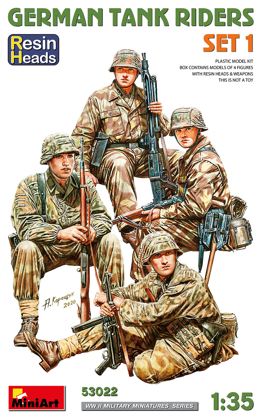 MiniArt German Tank Riders Set 1. Resin Heads - 53022 box art