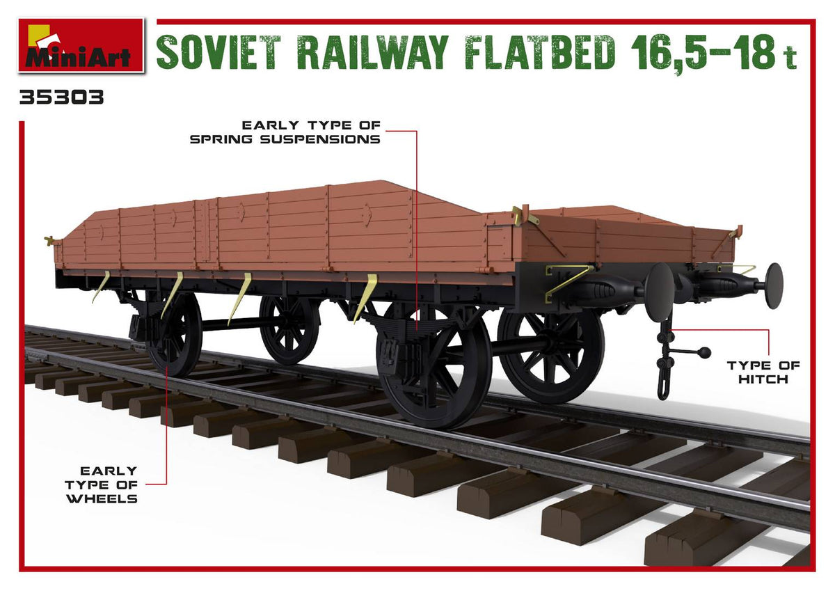 MiniArt 1/35 Accessories - Soviet Railway Flatbed 16.5-18t - 35303