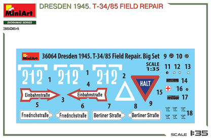 MiniArt 1/35 Military - Dresden 1945. T34/85 Field Repair Big Set - 36064
