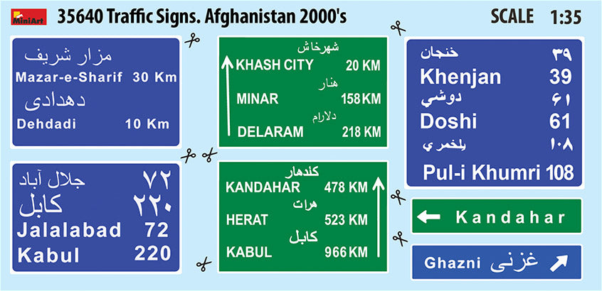 MiniArt 1/35 Accessories - Traffic Signs Afghanistan 2000's - 35640