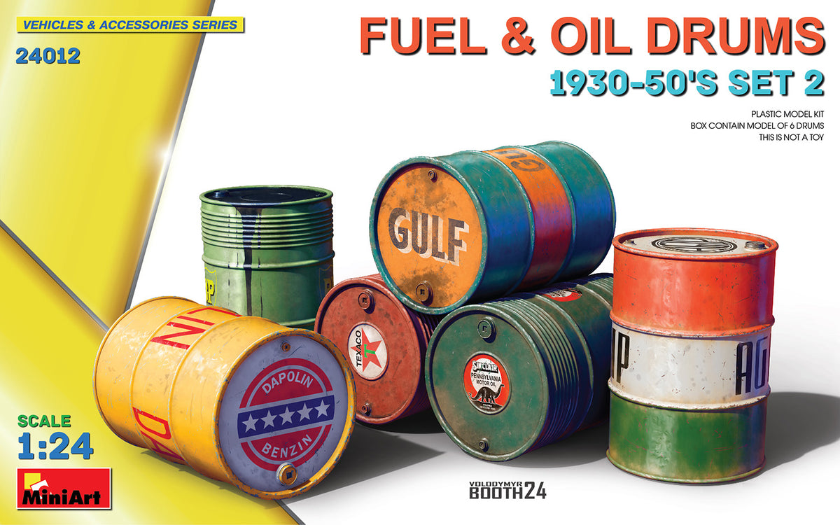 MiniArt Fuel & Oil Drums, 1930-50's Set 2 - 24012 box art