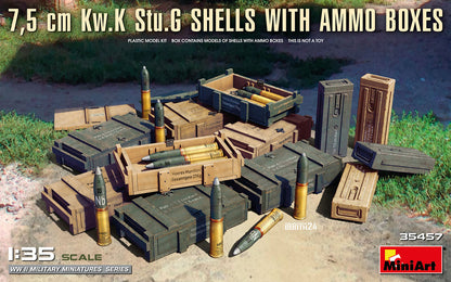 MiniArt 7,5 cm Kw.K Stu.G Shells w/ Ammo Boxes - 35457 box art