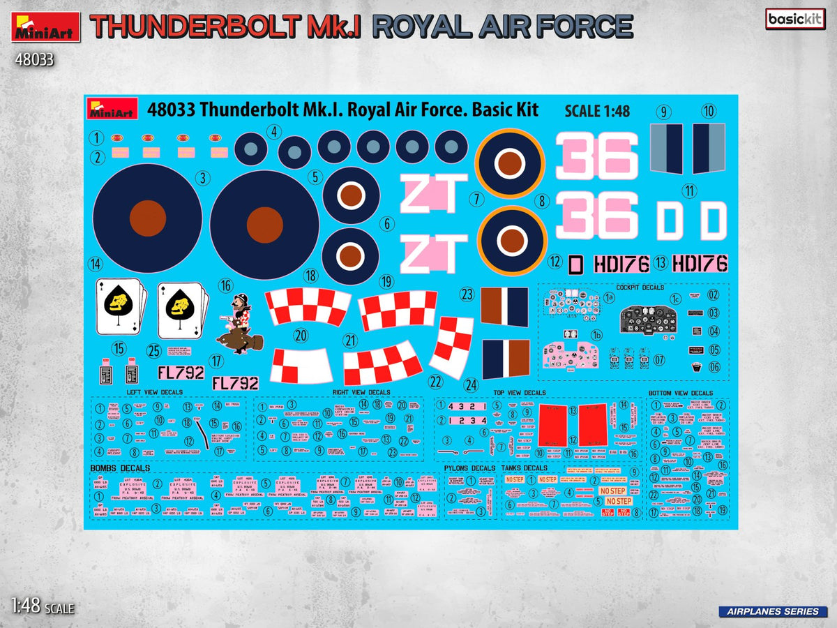 MiniArt 1/48 Aircraft - Thunderbolt Mk.I, Royal Air Force, Basic - 48033