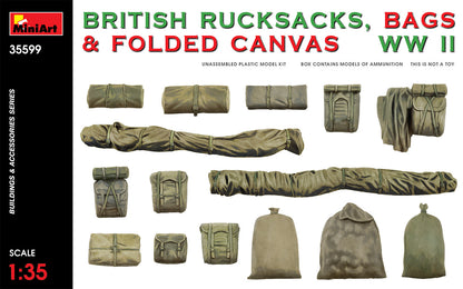 MiniArt British Bags, Rucksacks & Canvas WWII - 35599 box art